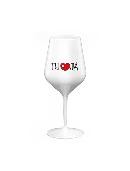 YOU AND ME - biely nerozbitný pohár na víno 470 ml YOU AND ME - biely nerozbitný pohár na víno 470 ml