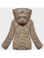 Béžová krátka obojstranná dámska zimná bunda (2M-21507) Béžová krátka obojstranná dámska zimná bunda (2M-21507)