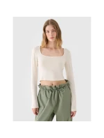 Dámské hladké tričko s dlouhým rukávem model 21431869 - 4F