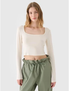 Dámske hladké tričko s dlhým rukávom 4F 4FRSS24TLONF499-11S