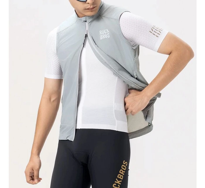 Rockbros vetruodolná vesta YDMJ003 jar/jeseň veľkosť M - biela/sivá