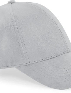 Beechfield B 656 6-panelová čiapka s kšiltom „Faux Suede“ 53.0656 svetlošedá