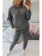 Zateplená súprava s ozdobným vreckom grafitová melanž Zateplená súprava s ozdobným vreckom grafitová melanž