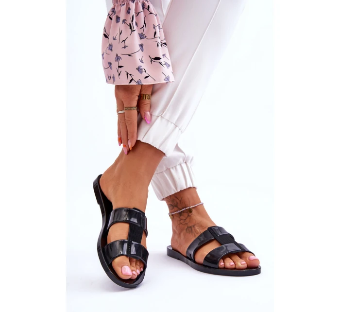 Modne Wegańskie Klapki ZAXY JJ285263 Czarne