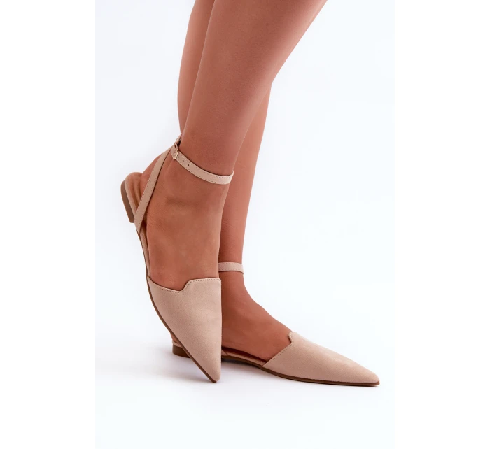 Wiązane Baleriny Eko Zamszowe Z Noskami W Szpic Beżowe Ellesara Wiązane Baleriny Eko Zamszowe Z Noskami W Szpic Beżowe Ellesara