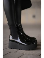 dámské kotníkové boty na platformě a černé model 21667292 - Boto