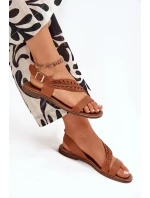 Sandały Damskie Z Naturalnej Skóry Na Płaskim Obcasie Zazoo 3564 Camel Sandały Damskie Z Naturalnej Skóry Na Płaskim Obcasie Zazoo 3564 Camel