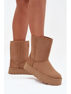 Dámské Zimní Boty S Kožíškem Hnědé model 21706810 - Boto