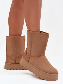 Dámské Zimní Boty S Kožíškem Hnědé model 21706810 - Boto