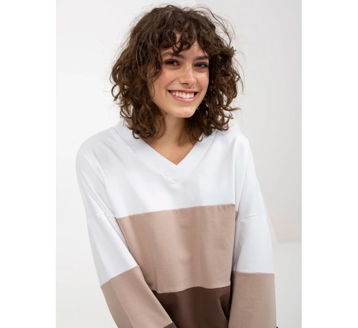 Mikina RV BL 8328.65P bielo-hnedá