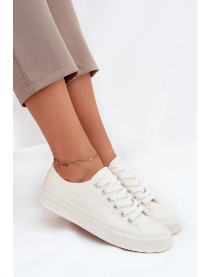 Dámske zateplené nízke tenisky Big Star - biele Dámske zateplené nízke tenisky Big Star - biele