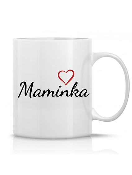 MAMINKA - klasický biely keramický hrnček 300 ml