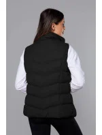 Čierna páperová dámska vesta (5M719-392)
