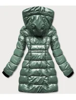 Dámska obojstranná metalická bunda zelená (R8070)