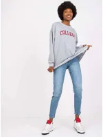 Šedá melanžová dámská oversize mikina College model 19584505 - Factory Price