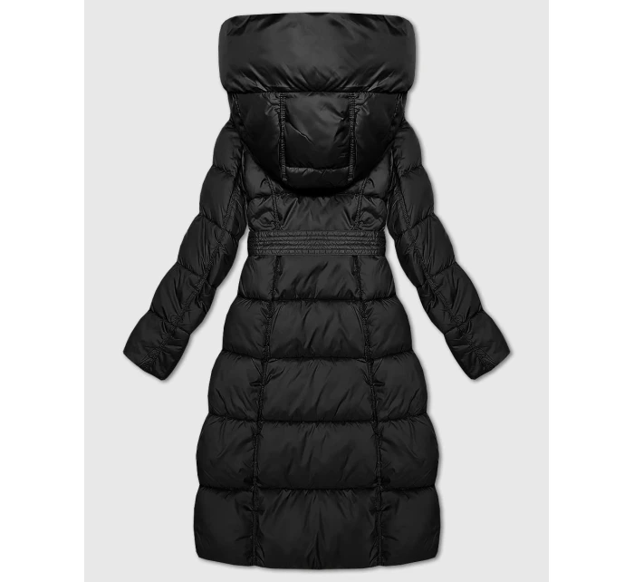 Dlhá hrubá zimná bunda s prúžkom Minority Black (P3-6033-1)