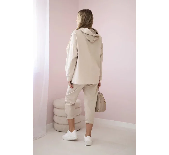 Punto Milano Zimný set mikina + nohavice béžová