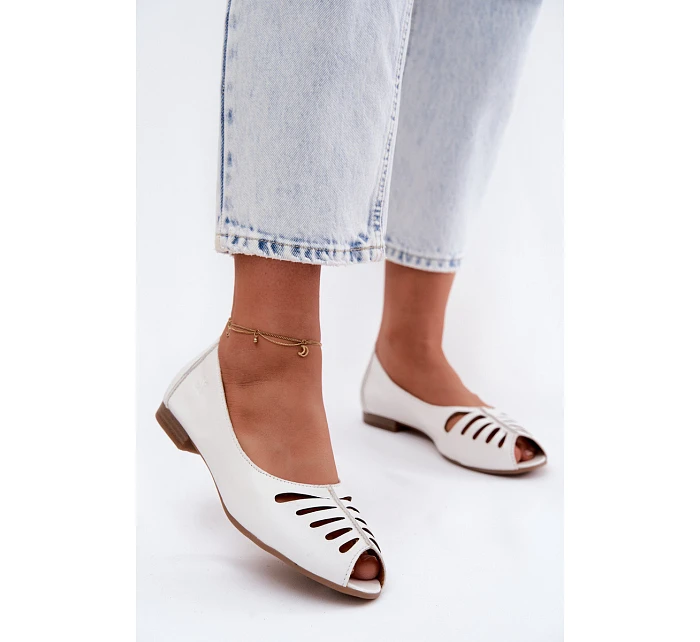 baleríny z přírodní kůže  Bílá model 22123128 - Maciejka