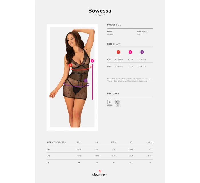 Jemná košieľka Bowessa chemise - Obsessive