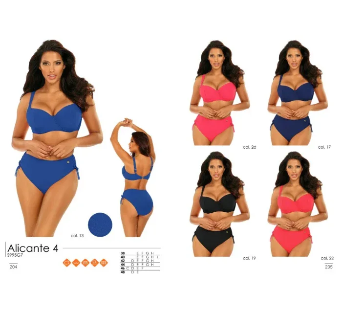 Dámske dvojdielne plavky S995G7 2d Alicante 4 tmavo ružová - Self Dámske dvojdielne plavky S995G7 2d Alicante 4 tmavo ružová - Self