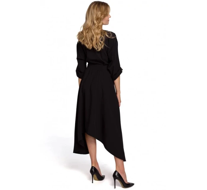 Dámske šaty s ozdobnými gombíkmi K086 béžové - Makover Dámske šaty s ozdobnými gombíkmi K086 béžové - Makover