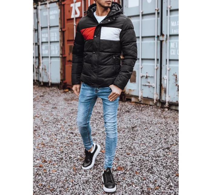 Pánská prošívaná zimní bunda černá model 21963848 - Dstreet Pánská prošívaná zimní bunda černá model 21963848 - Dstreet