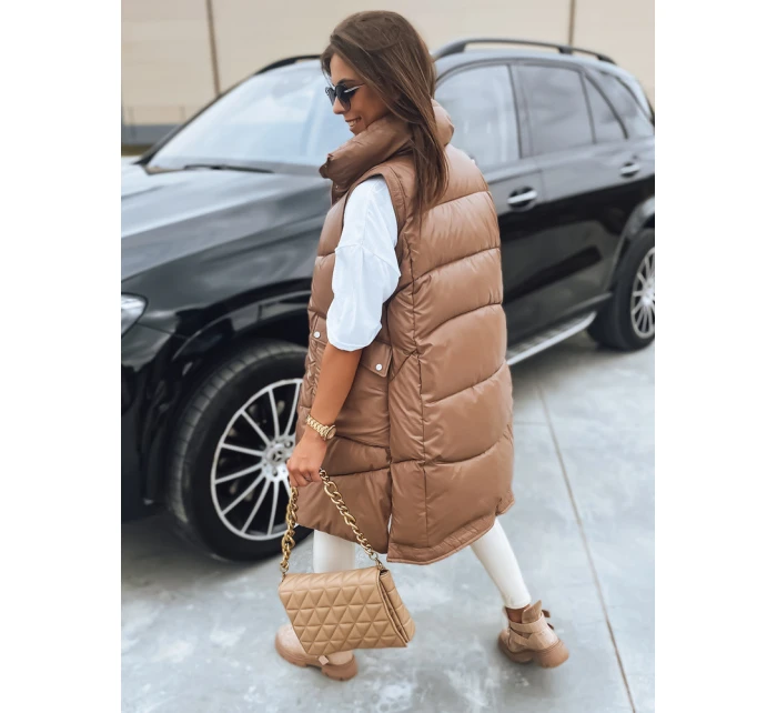 Dámská prošívaná vesta camel Dstreet model 21965444 - FashionStreet