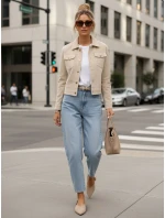 FashionStreet dámska semišová béžová bunda TY5574