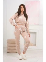 Sada s potlačou pištole béžová