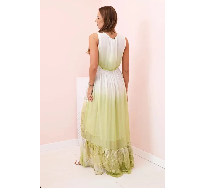 Dámske viskózové šaty s olivovou výšivkou