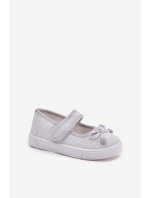 Dětské Baleríny S Mašlí Stříbrné model 21692299 - Boto