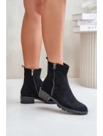 Botky Z Eko Semiše Na Plochém Podpatku Černé model 21676699 - Boto Botky Z Eko Semiše Na Plochém Podpatku Černé model 21676699 - Boto