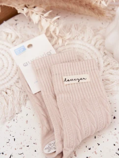 Teplé dámske ponožky s vlnou - béžové