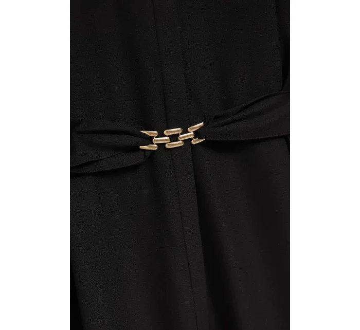 Dámské košilové šaty s páskem model 20567635 Černá - FPrice