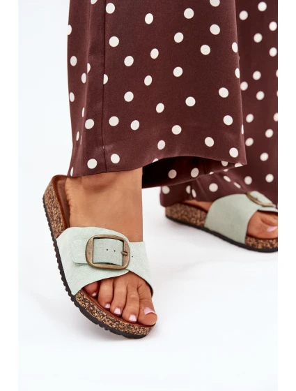 Dámské pantofle  Zelená s hnědou model 21915161 - Inello