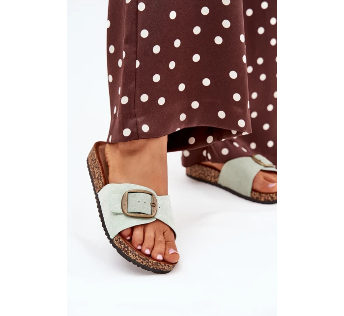 Dámské pantofle  Zelená s hnědou model 21915161 - Inello