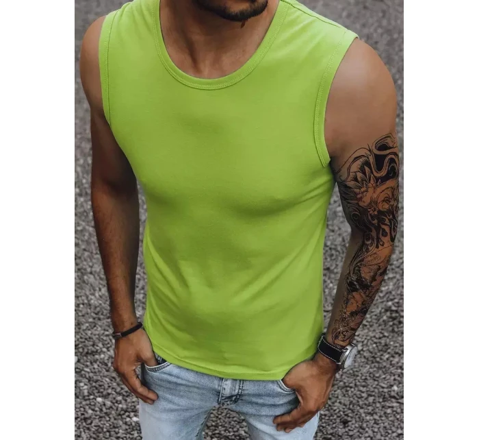 Pánské tričko bez rukávů bez potisku světle zelené Dstreet model 21965033 - FashionStreet