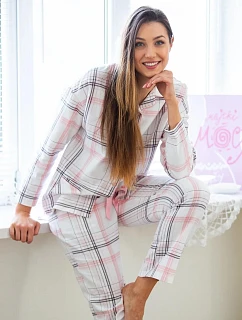 Pyžamo Key LNS 415 B26 s dlhými rukávmi XS–XL, zapínacie