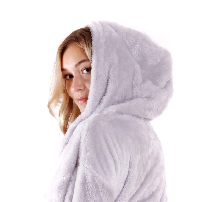 Dámsky župan Lilly extra s kapucňou 3/4 jedna veľkosť 3320 svetlo šedá - Vestis