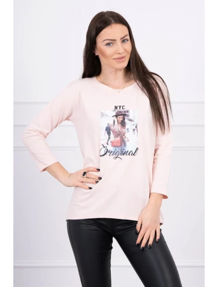 Halenka s potiskem Original powder pink Halenka s potiskem Original powder pink