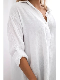 Bavlnená mušelínová košeľa biela