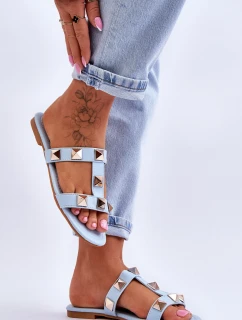 Damskie Klapki Z Dużymi Ćwiekami Niebieskie Mercure