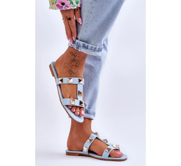 Damskie Klapki Z Dużymi Ćwiekami Niebieskie Mercure Damskie Klapki Z Dużymi Ćwiekami Niebieskie Mercure