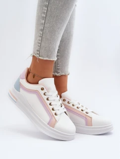 Sneakesy Damskie Z Brokatem Różowe Elnami