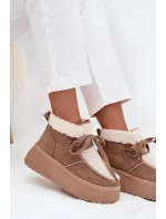 Dámské sněhule na platformě s Béžové model 21709537 - Boto Dámské sněhule na platformě s Béžové model 21709537 - Boto