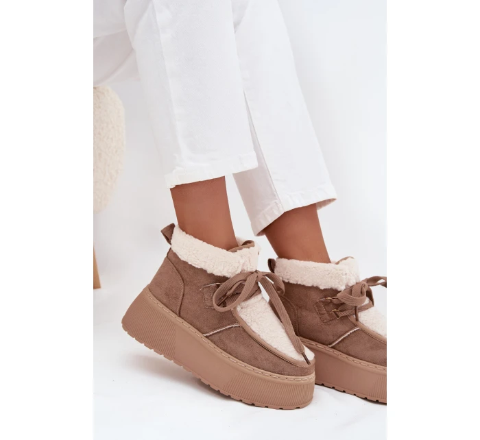 Dámské sněhule na platformě s Béžové model 21709537 - Boto Dámské sněhule na platformě s Béžové model 21709537 - Boto