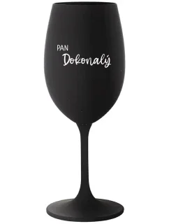 Mr. Perfect - čierny pohár na víno 350 ml