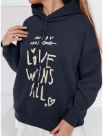 Dámska nadrozmerná mikina LOVEWILL navy blue FashionStreet BY1467