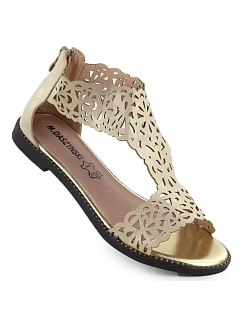 Dámske azúrové sandále platinum gold M.Daszynski MR24148-2