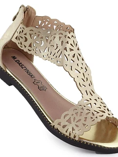 Dámské ažurové sandály zlaté M.Daszynski model 22051738 - M. Daszyński